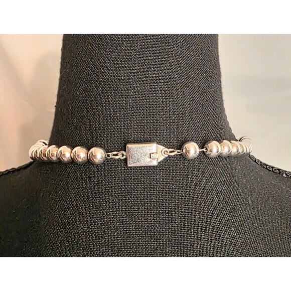 Vintage 925 Sterling Silver Balls 16" Necklace Mexico Gift Birthday Christmas - Picture 2 of 5